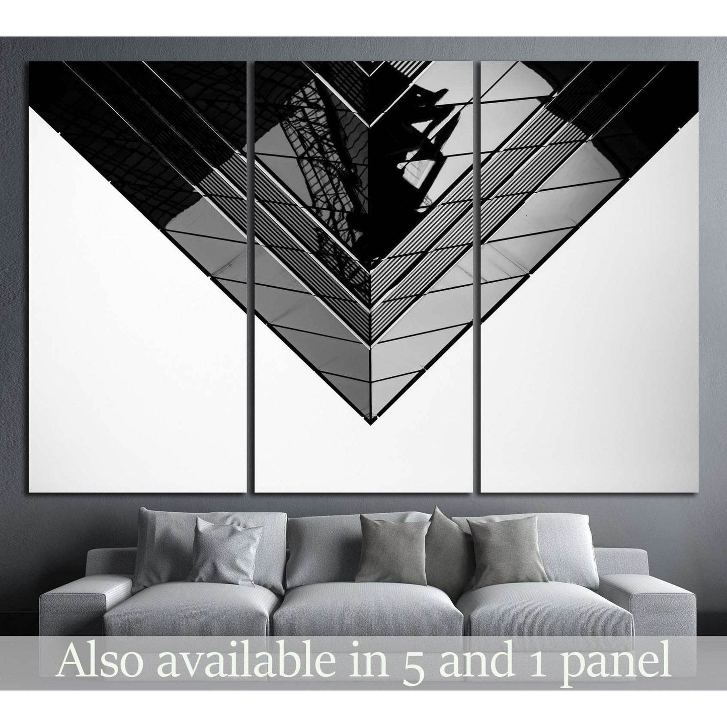 Black and White Commercial buildings №1053 Ready to Hang Canvas Print - Zellart Canvas Prints ALL_Products, s-1053