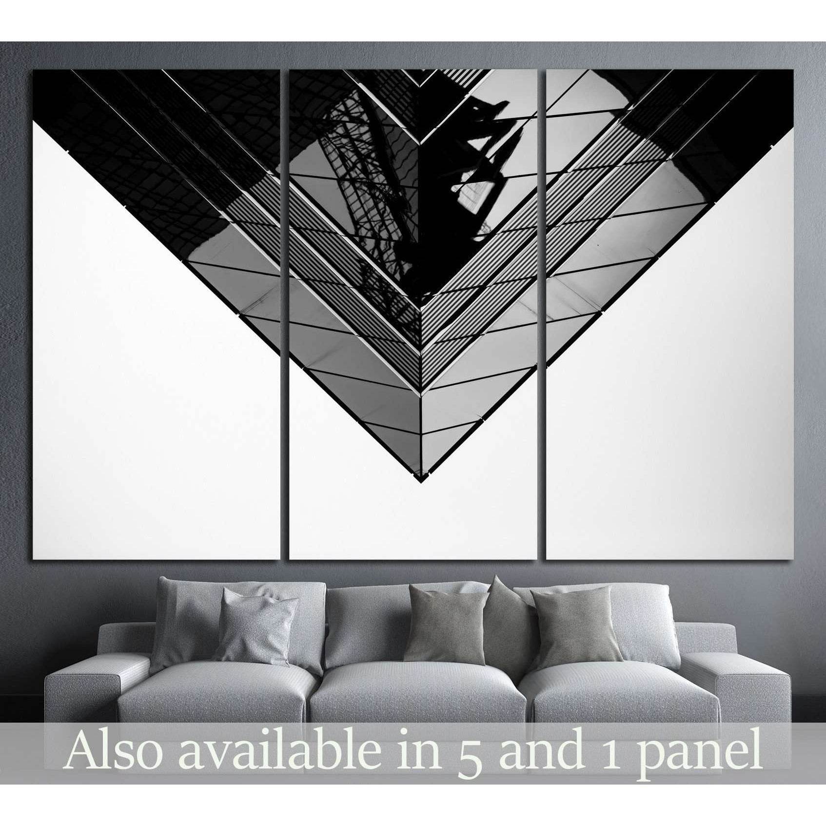 Black and White Commercial buildings №1053 Ready to Hang Canvas Print - Zellart Canvas Prints ALL_Products, s-1053