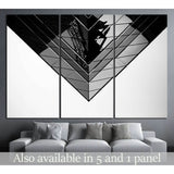 Black and White Commercial buildings №1053 Ready to Hang Canvas Print