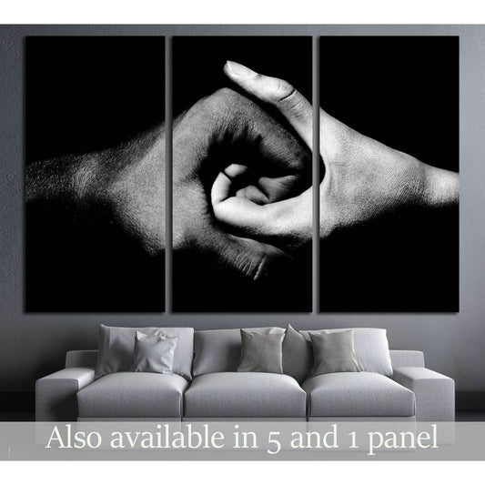 black and white hands holding together №2777 Ready to Hang Canvas PrintCanvas art arrives ready to hang, with hanging accessories included and no additional framing required. Every canvas print is hand-crafted, made on-demand at our workshop and expertly