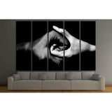 black and white hands holding together №2777 Ready to Hang Canvas Print