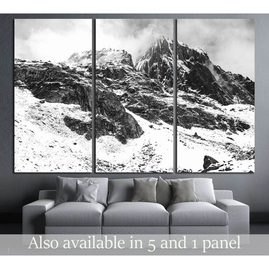 Black and White Himalayan scene from Pakistan №3117 Ready to Hang Canvas Print - Zellart Canvas Prints ALL_Products, s-3117