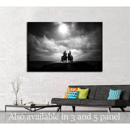 Black and white horse canvas print №5016 - Zellart Canvas Prints ALL_Products, Horses, s-5016