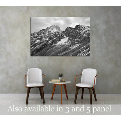Black and white mountain landscape №3200 Ready to Hang Canvas Print - Zellart Canvas Prints ALL_Products, s-3200