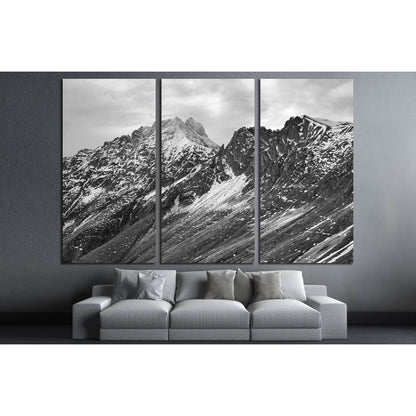 Black and white mountain landscape №3200 Ready to Hang Canvas Print - Zellart Canvas Prints ALL_Products, s-3200