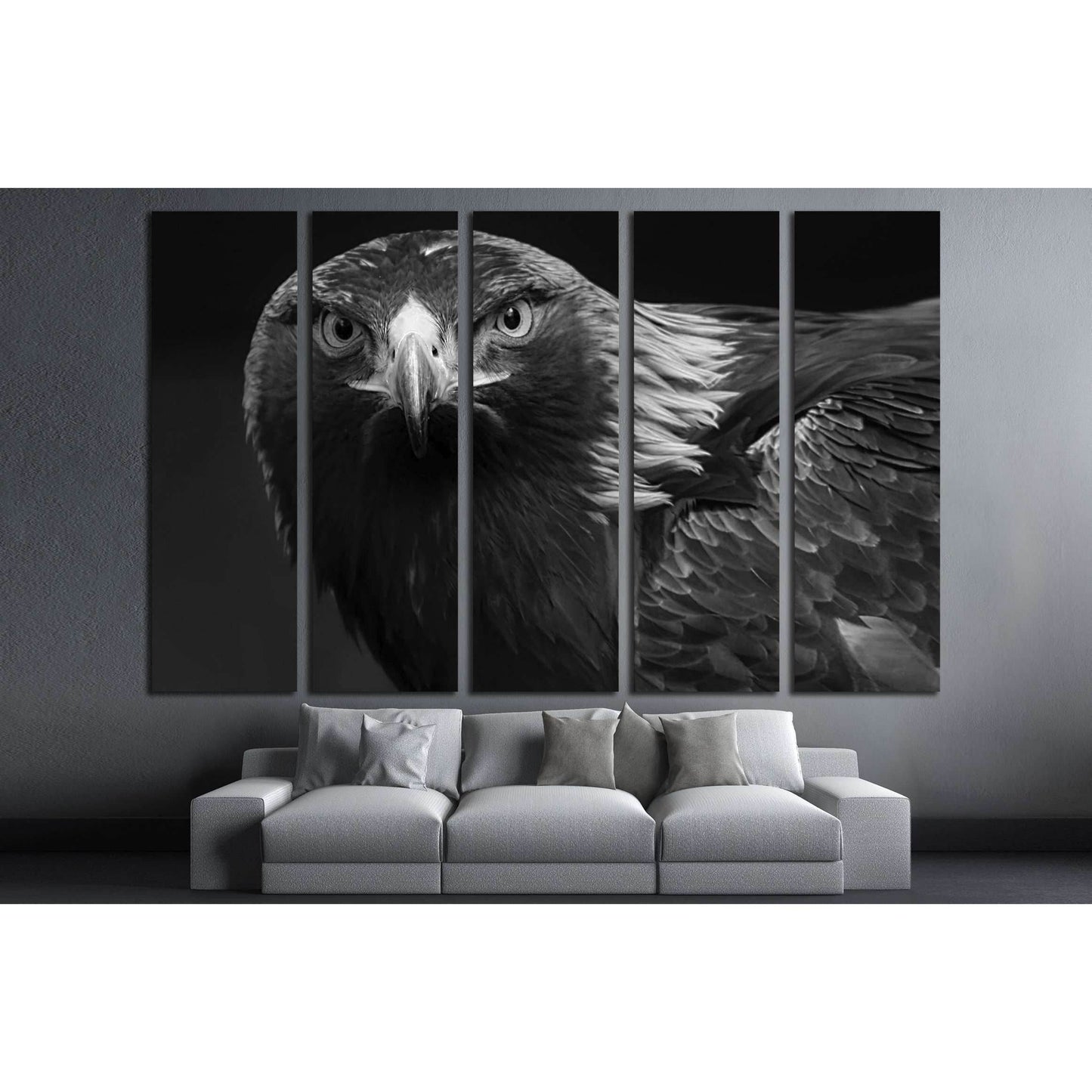 black and white photo of a golden eagle in captivity in a zoo №2794 Ready to Hang Canvas PrintCanvas art arrives ready to hang, with hanging accessories included and no additional framing required. Every canvas print is hand-crafted, made on-demand at our