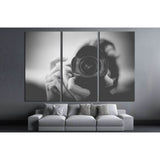 Black and White Photographer Man with a Fisheye Lens №2776 Ready to Hang Canvas Print