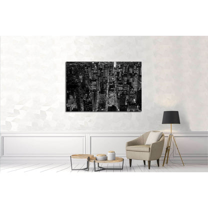black and white scene of new york city skyline cityscape background №3047 Ready to Hang Canvas Print - Zellart Canvas Prints 0_NY_ART, ALL_Products, s-3047