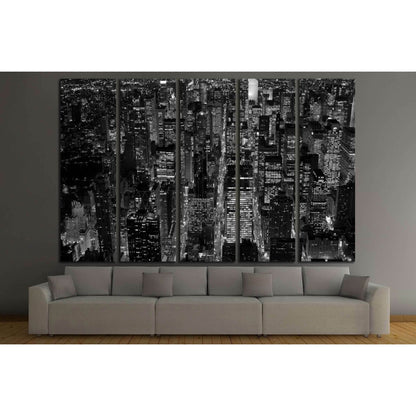 black and white scene of new york city skyline cityscape background №3047 Ready to Hang Canvas Print - Zellart Canvas Prints 0_NY_ART, ALL_Products, s-3047