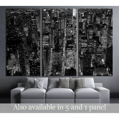 black and white scene of new york city skyline cityscape background №3047 Ready to Hang Canvas Print - Zellart Canvas Prints 0_NY_ART, ALL_Products, s-3047