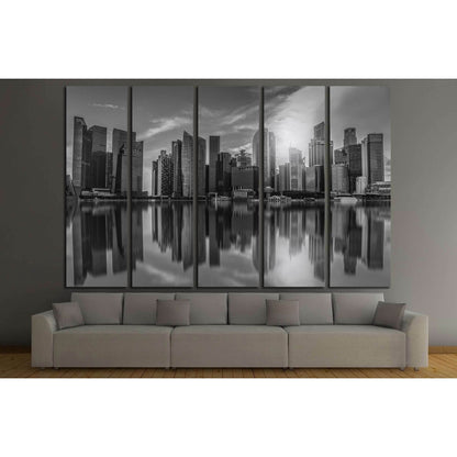 Black and white Singapore city skyline of business district downtown in daytime. №2742 Ready to Hang Canvas PrintCanvas art arrives ready to hang, with hanging accessories included and no additional framing required. Every canvas print is hand-crafted, ma