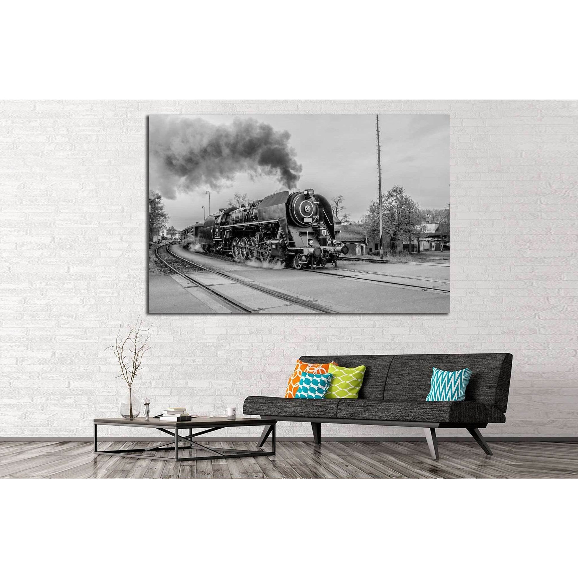 Black and White Train №233 Ready to Hang Canvas PrintCanvas art arrives ready to hang, with hanging accessories included and no additional framing required. Every canvas print is hand-crafted, made on-demand at our workshop and expertly stretched around 1