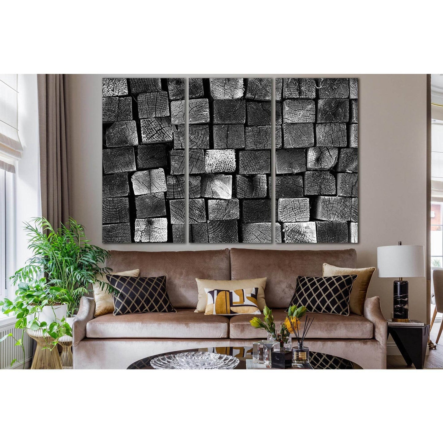 Black And White Wood Texture №SL877 Ready to Hang Canvas Print - Zellart Canvas Prints 0new, ALL_Products, Black & White Wall Art