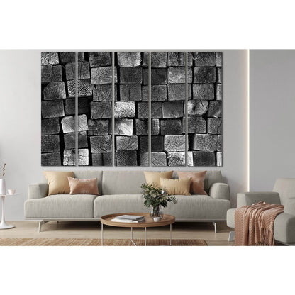 Black And White Wood Texture №SL877 Ready to Hang Canvas Print - Zellart Canvas Prints 0new, ALL_Products, Black & White Wall Art