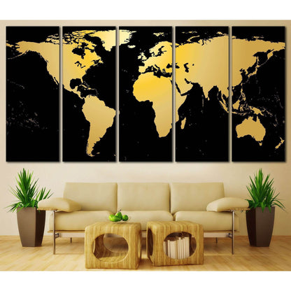 Black / Gold World Map Office Wall DecorDecorate your walls with a stunning Black World Map Canvas Art Print from the world's largest art gallery. Choose from thousands of World Map artworks with various sizing options. Choose your perfect art print to co