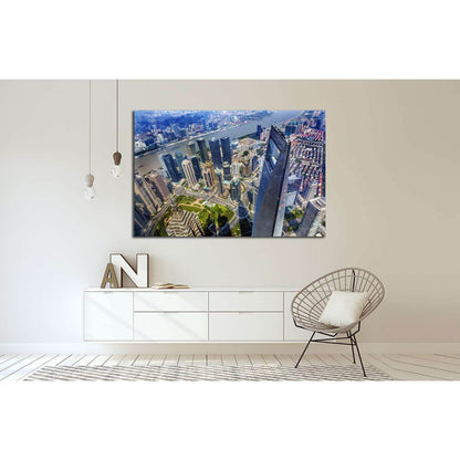 Black Shanghai World Financial Center, China №1553 Ready to Hang Canvas Print - Zellart Canvas Prints ALL_Products, s-1553