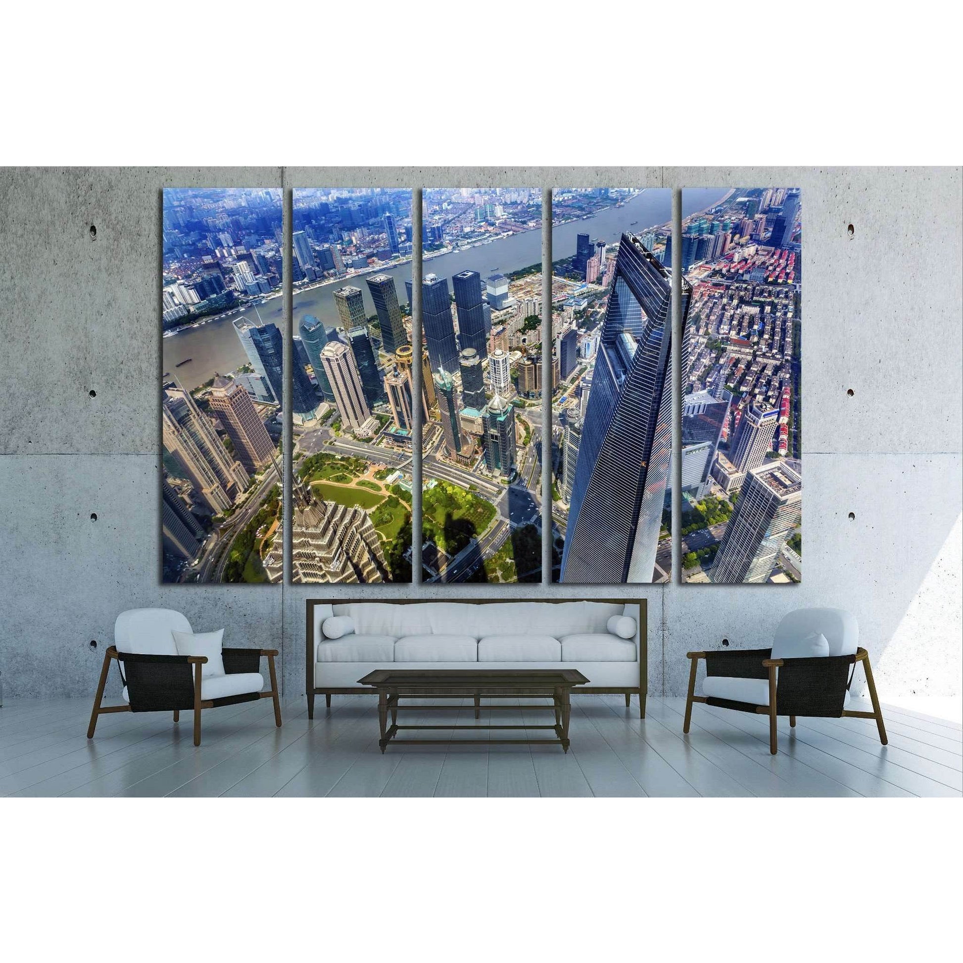 Black Shanghai World Financial Center, China №1553 Ready to Hang Canvas Print - Zellart Canvas Prints ALL_Products, s-1553