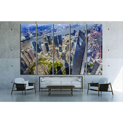 Black Shanghai World Financial Center, China №1553 Ready to Hang Canvas Print - Zellart Canvas Prints ALL_Products, s-1553