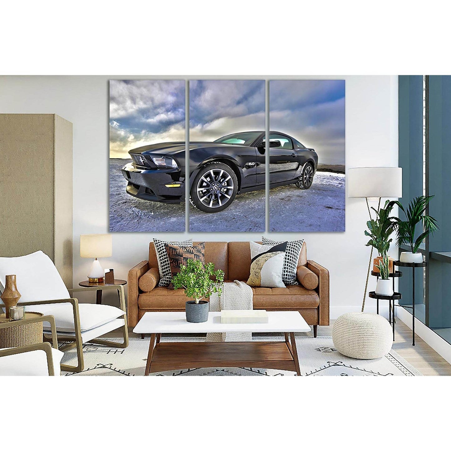 Black Sports Car №SL791 Ready to Hang Canvas Print - Zellart Canvas Prints 0new, ALL_Products, Engine, Engines Wall Art