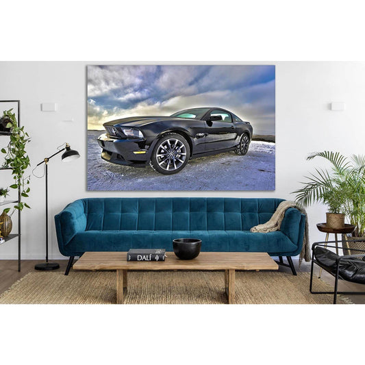 Black Sports Car №SL791 Ready to Hang Canvas Print - Zellart Canvas Prints 0new, ALL_Products, Engine, Engines Wall Art