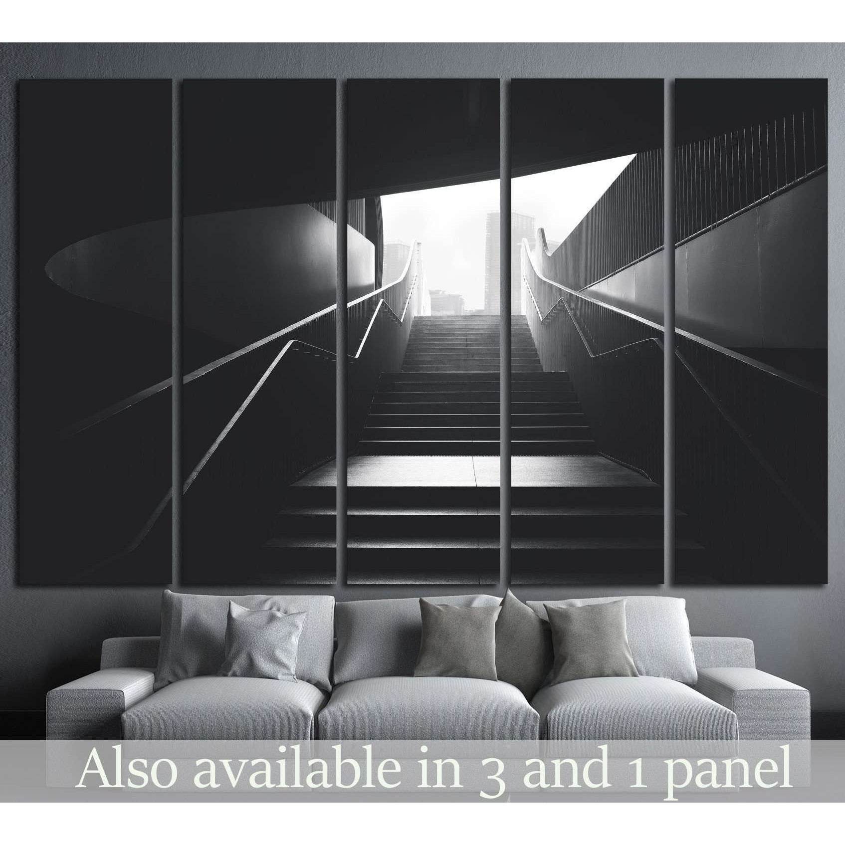 black urban stairs №1061 Ready to Hang Canvas Print - Zellart Canvas Prints ALL_Products, s-1061