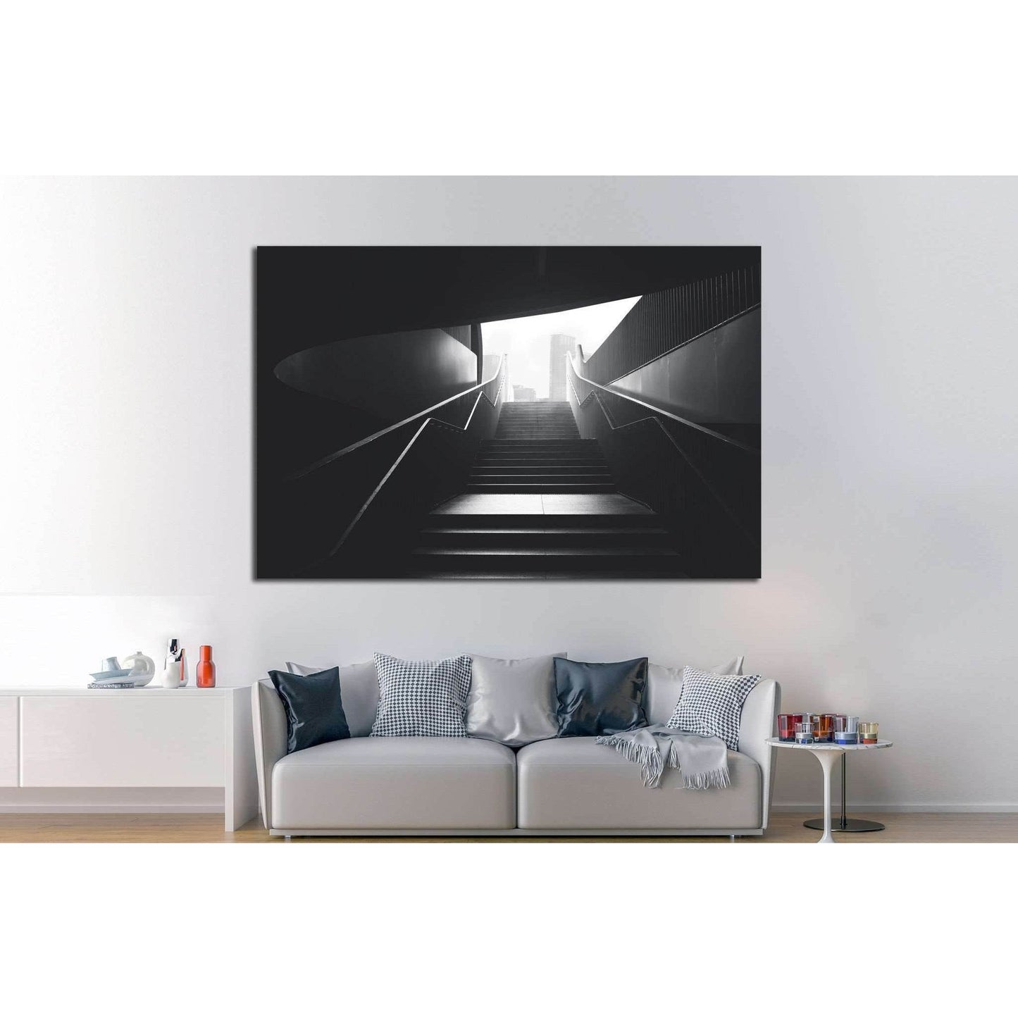 black urban stairs №1061 Ready to Hang Canvas Print - Zellart Canvas Prints ALL_Products, s-1061