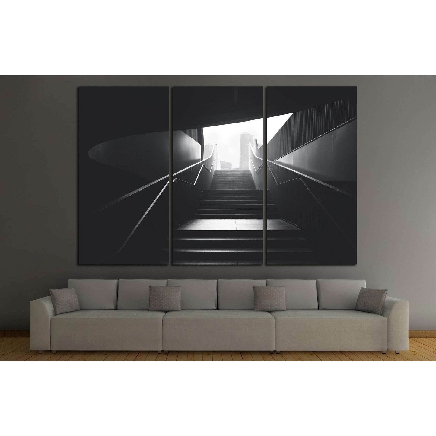 black urban stairs №1061 Ready to Hang Canvas Print - Zellart Canvas Prints ALL_Products, s-1061