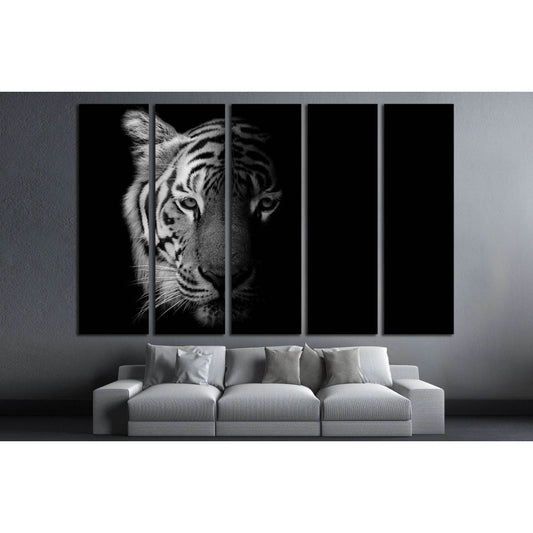 Black & White Beautiful tiger - isolated on black background №2371 Ready to Hang Canvas PrintCanvas art arrives ready to hang, with hanging accessories included and no additional framing required. Every canvas print is hand-crafted, made on-demand at our