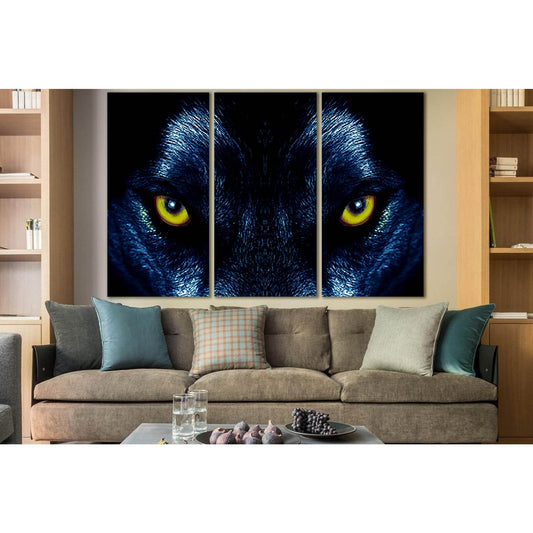 Black Wolf Gaze №SL1536 Ready to Hang Canvas Print - Zellart Canvas Prints 0new, ALL_Products, Animals & Wildlife