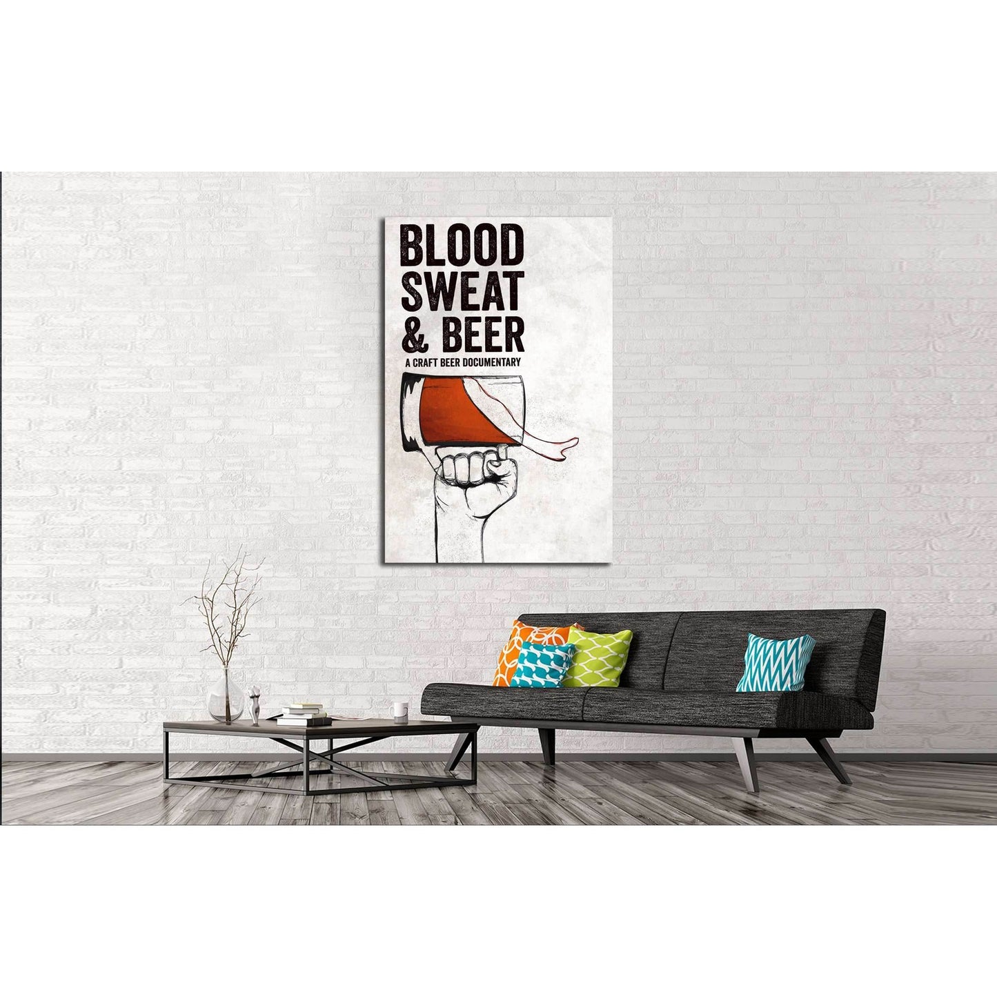 Blood sweet & Beer №3469 Ready to Hang Canvas Print - Zellart Canvas Prints ALL_Products, Beer, s-3469