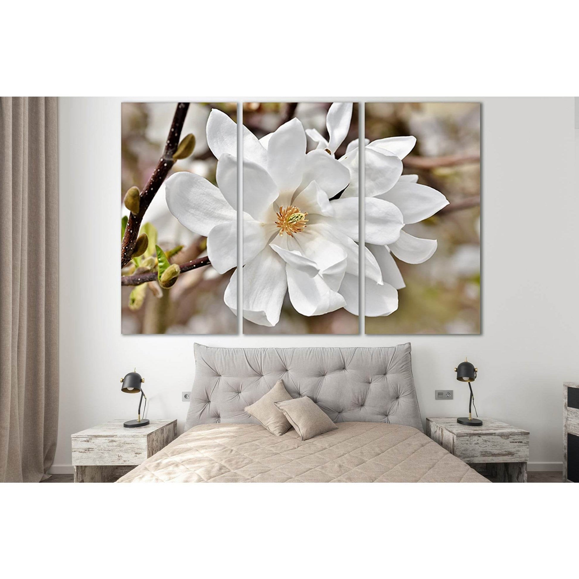 Blooming Magnolia №SL497 Ready to Hang Canvas Print - Zellart Canvas Prints 0new, ALL_Products, Trees Wall Art