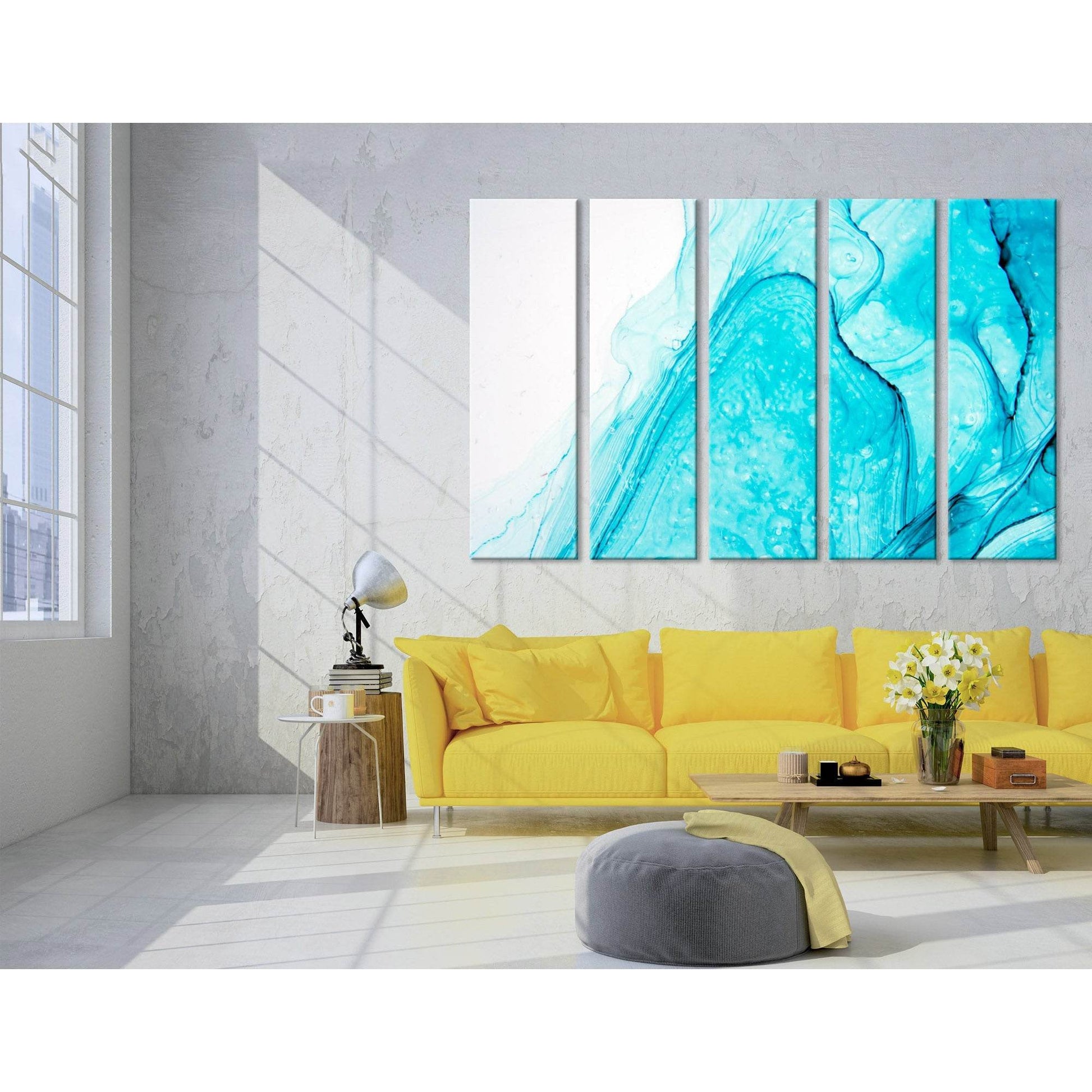 Blue Abstract №04288 Ready to Hang Canvas Print - Zellart Canvas Prints ALL_Products