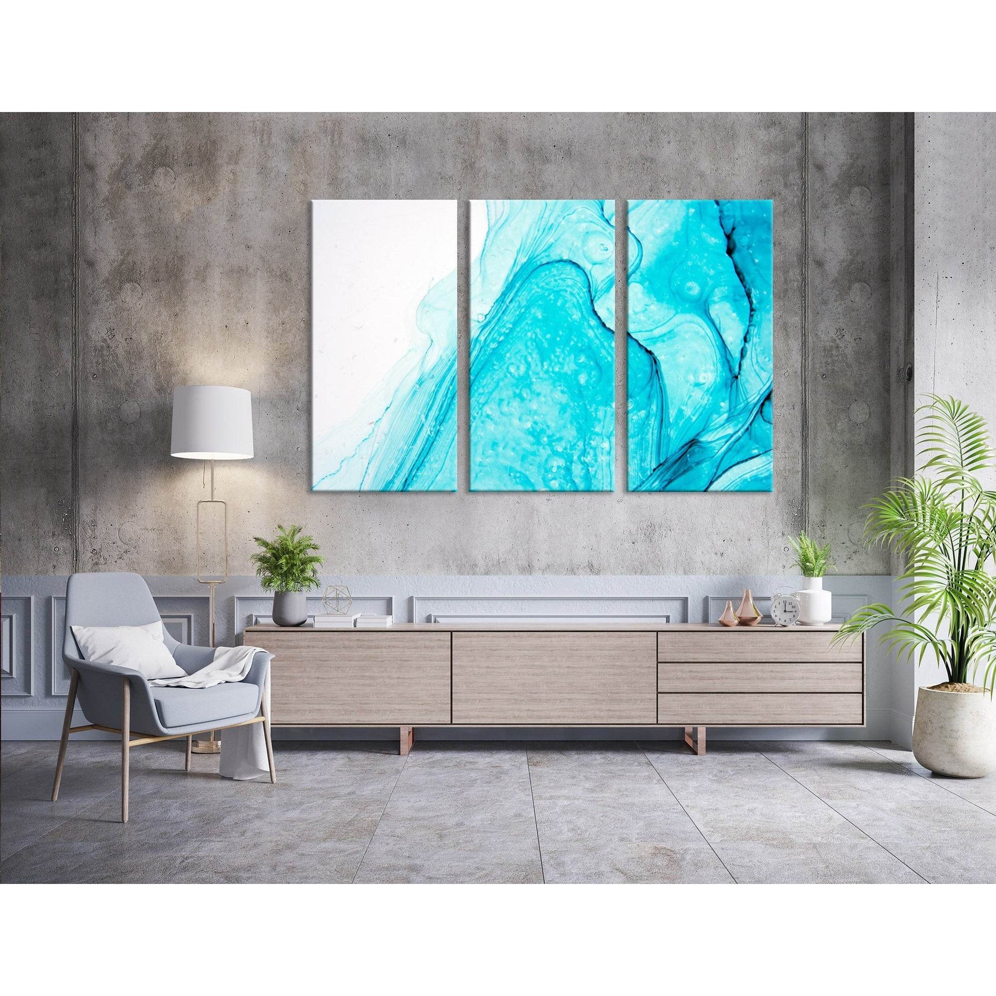 Blue Abstract №04288 Ready to Hang Canvas Print - Zellart Canvas Prints ALL_Products