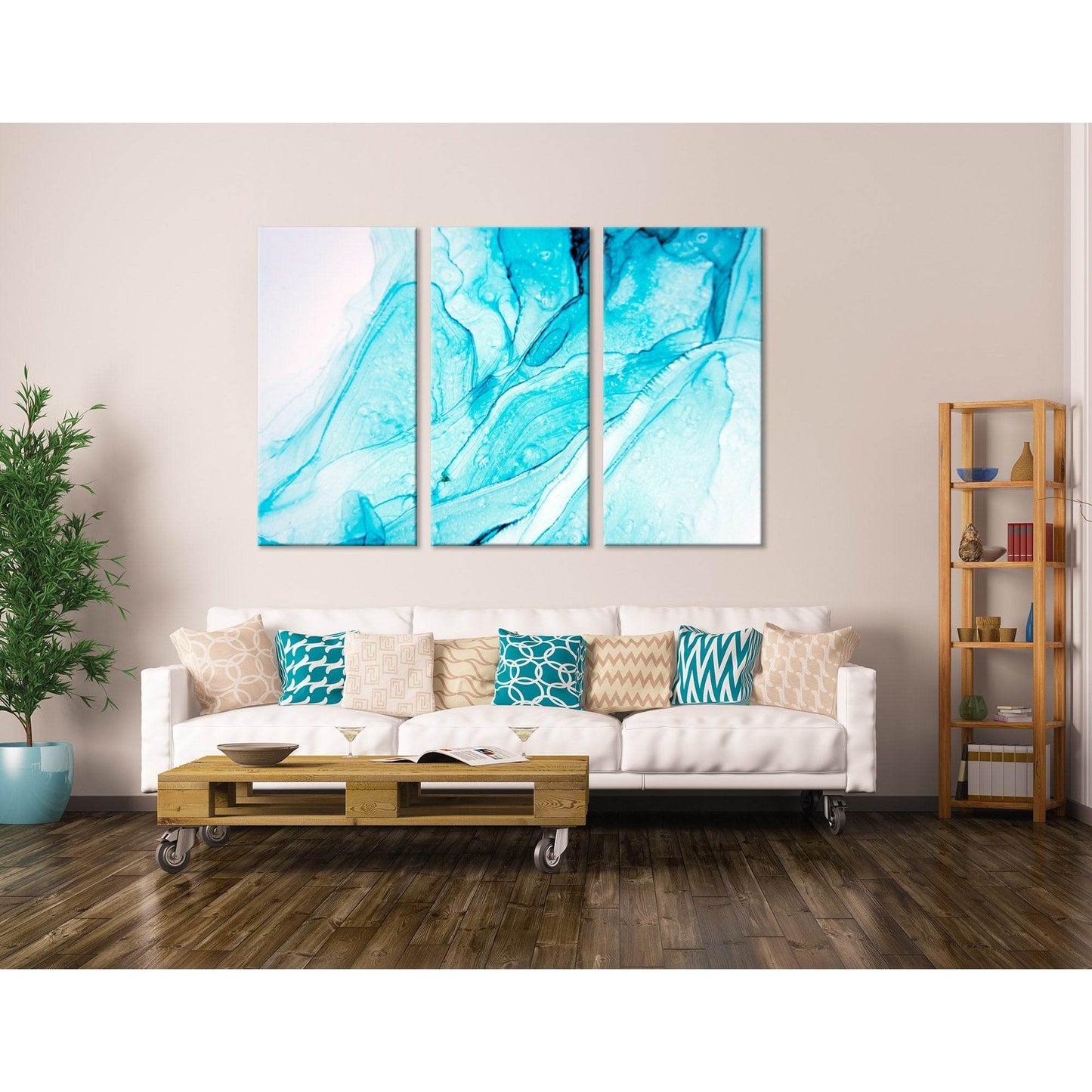 Blue Abstract №04289 Ready to Hang Canvas Print - Zellart Canvas Prints ALL_Products
