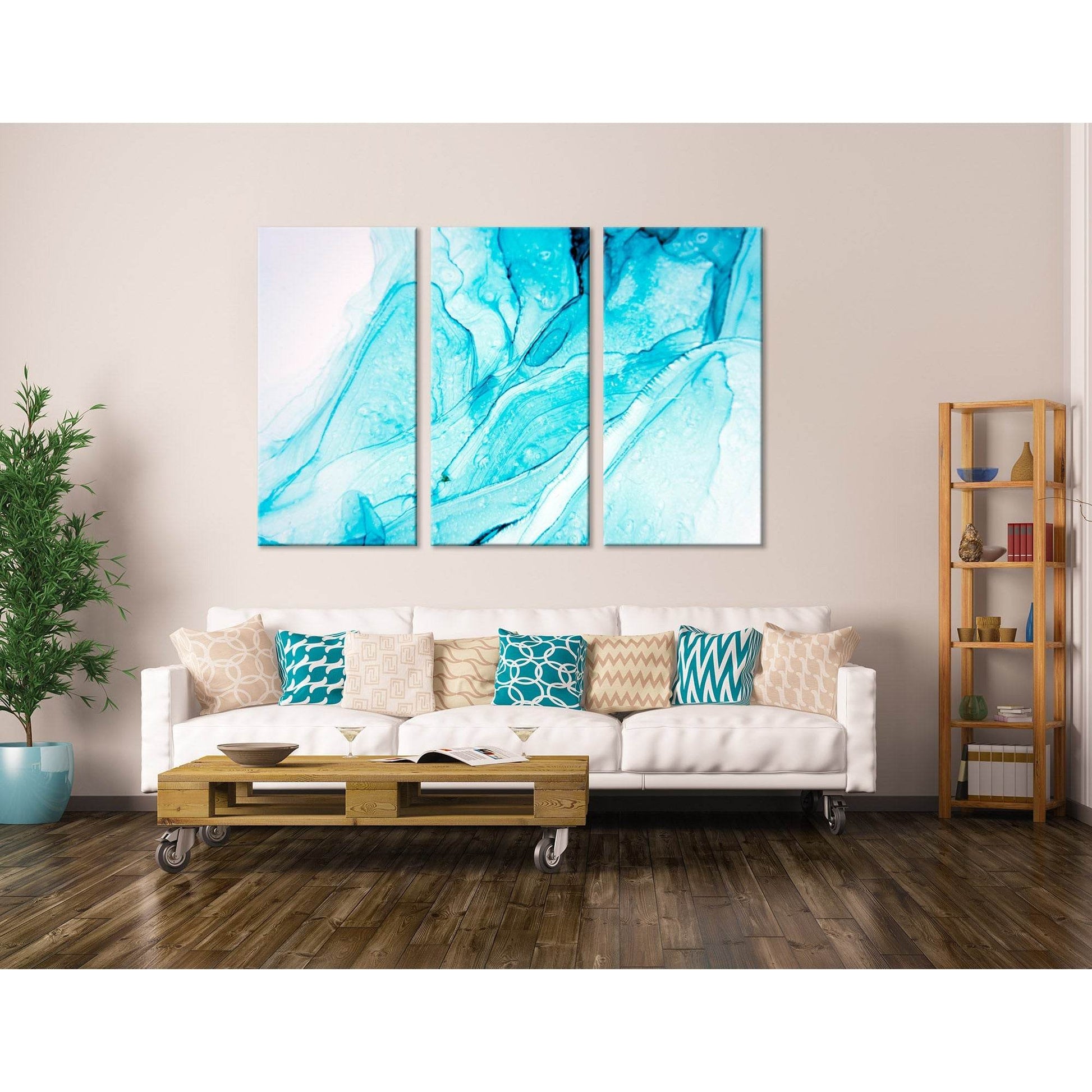 Blue Abstract №04289 Ready to Hang Canvas Print - Zellart Canvas Prints ALL_Products