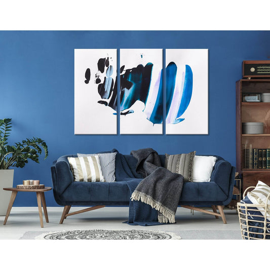 Blue And Black Abstract №04387 Ready to Hang Canvas Print - Zellart Canvas Prints ALL_Products