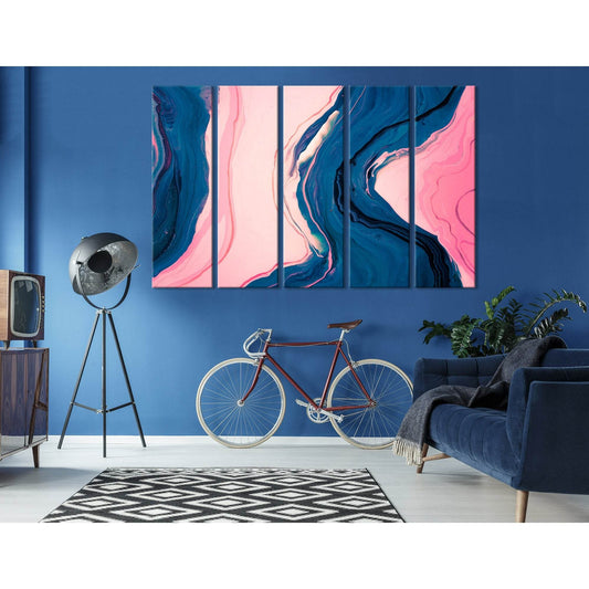 Blue And Pink Abstract №04348 Ready to Hang Canvas Print - Zellart Canvas Prints ALL_Products