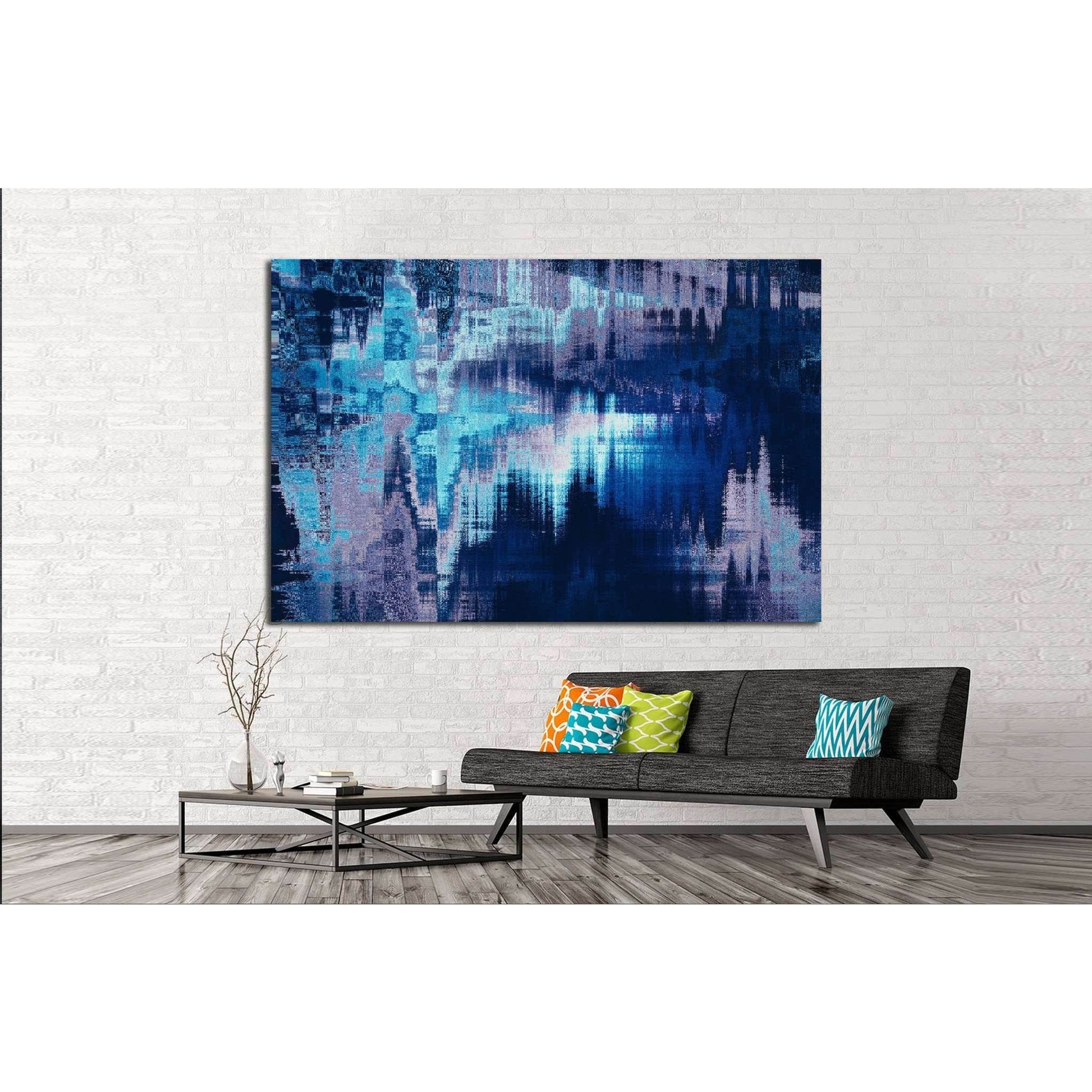 blue blurred abstract background texture with stripes №1423 Ready to Hang Canvas Print - Zellart Canvas Prints ALL_Products, s-1423