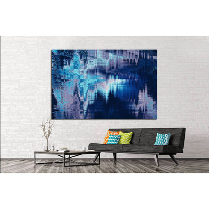 blue blurred abstract background texture with stripes №1423 Ready to Hang Canvas Print - Zellart Canvas Prints ALL_Products, s-1423