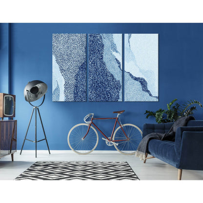 Blue Dots Abstract №04319 Ready to Hang Canvas Print - Zellart Canvas Prints ALL_Products