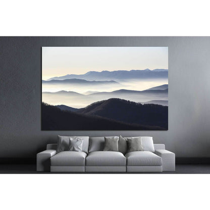 blue mountains №1309 Ready to Hang Canvas Print - Zellart Canvas Prints ALL_Products, s-1309