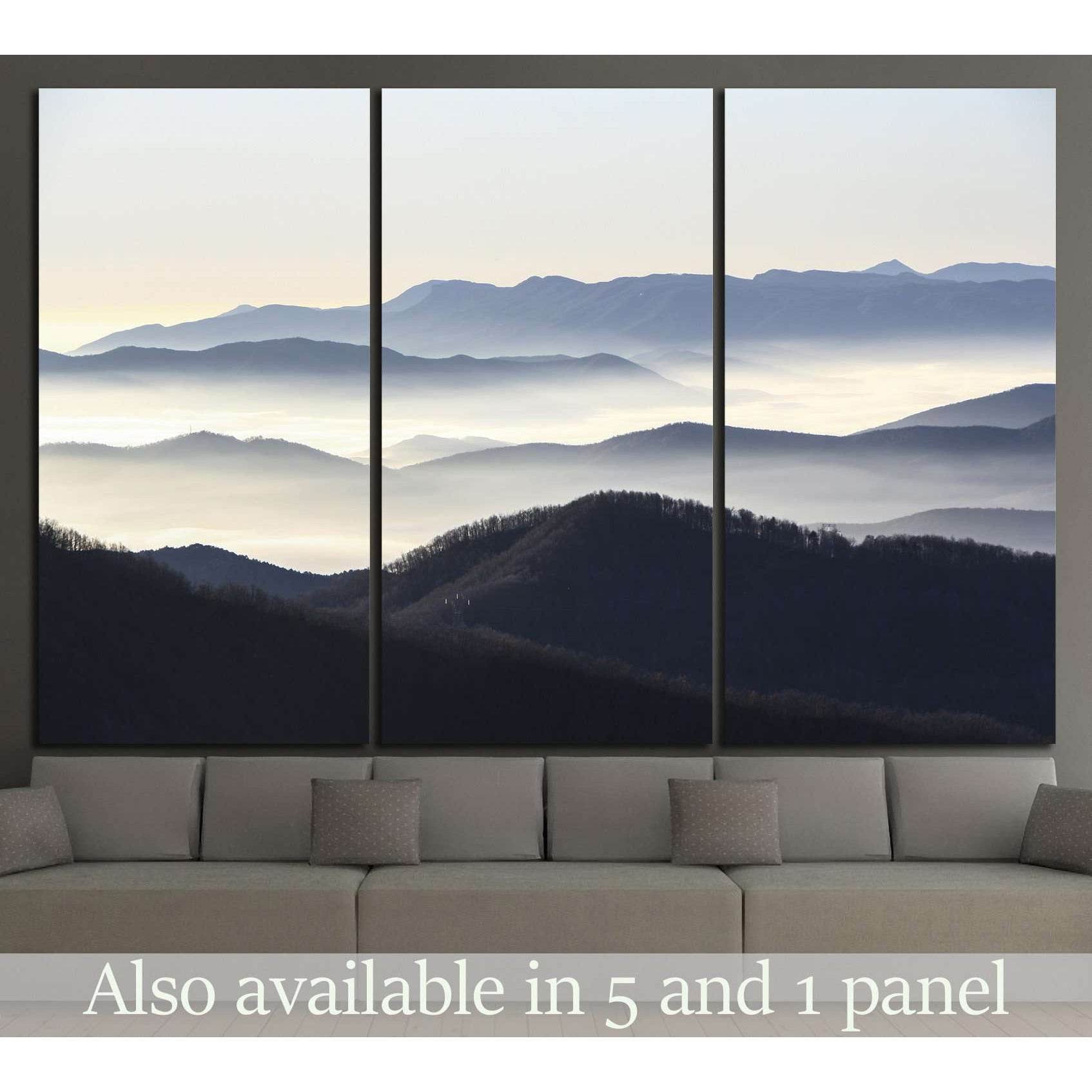 blue mountains №1309 Ready to Hang Canvas Print - Zellart Canvas Prints ALL_Products, s-1309