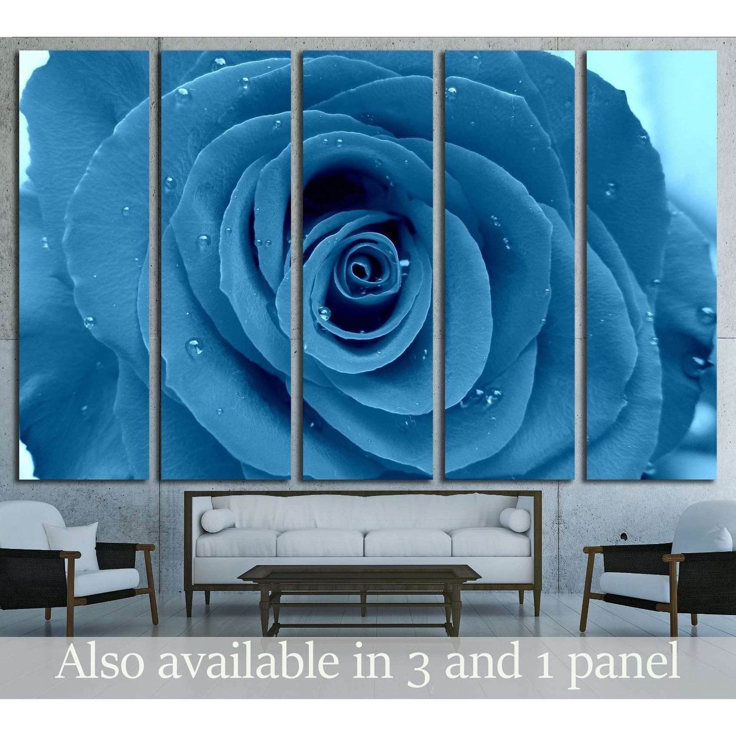 Blue rose in rain - Flower of red rose under a deform glass №2570 Ready to Hang Canvas PrintCanvas art arrives ready to hang, with hanging accessories included and no additional framing required. Every canvas print is hand-crafted, made on-demand at our w