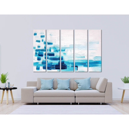 Blue Sea Waves Abstract №04260 Ready to Hang Canvas Print - Zellart Canvas Prints ALL_Products