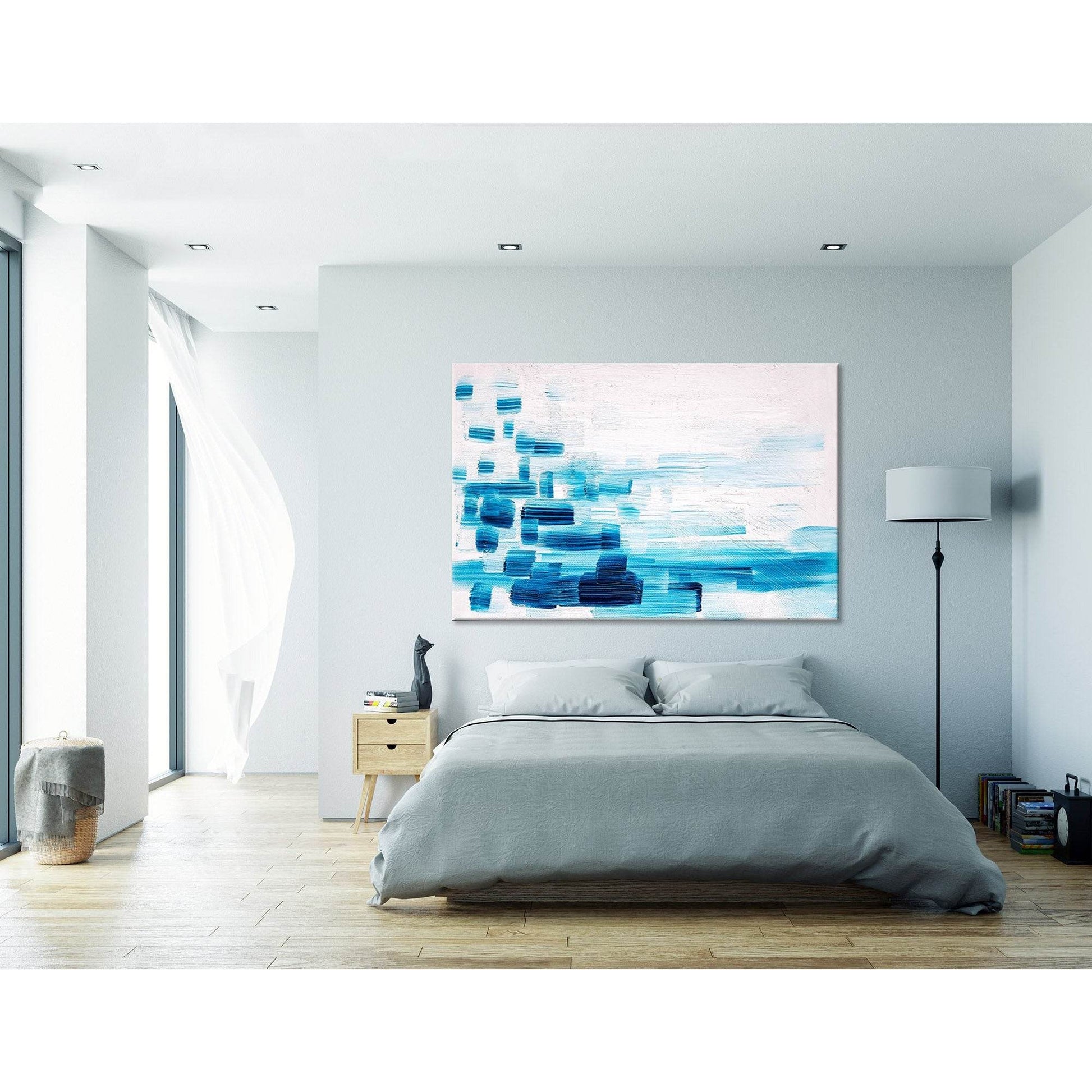 Blue Sea Waves Abstract №04260 Ready to Hang Canvas Print - Zellart Canvas Prints ALL_Products