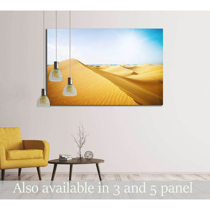 Blue sky and sand dunes. Canary islands, Maspalomas. The sea on the horizon. №3077 Ready to Hang Canvas Print - Zellart Canvas Prints ALL_Products, s-3077