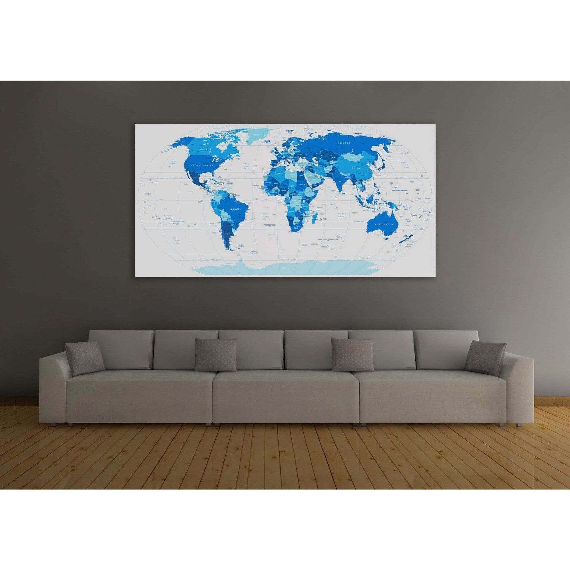 Blue World Map with City labels Canvas Art PrintDecorate your walls with a stunning Blue World Map Canvas Art Print from the world's largest art gallery. Choose from thousands of Map artworks with various sizing options. Choose your perfect art print to c