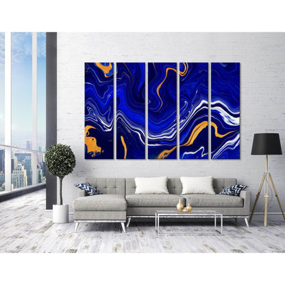 Blue, Yellow And White Anomaly Abstract №04403 Ready to Hang Canvas Print - Zellart Canvas Prints ALL_Products