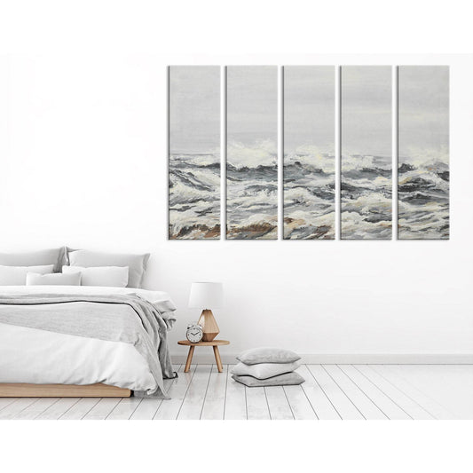 Blustery Ocean Abstarct №04328 Ready to Hang Canvas Print - Zellart Canvas Prints ALL_Products