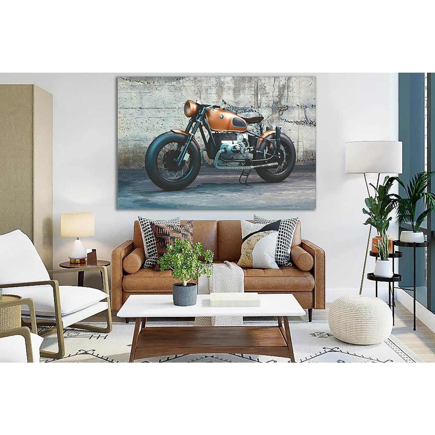 BMW Motorcycle №SL788 Ready to Hang Canvas Print - Zellart Canvas Prints 0new, ALL_Products, Engine, Engines Wall Art